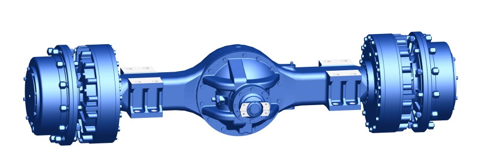 Drive axle of an underground loading and unloading machine