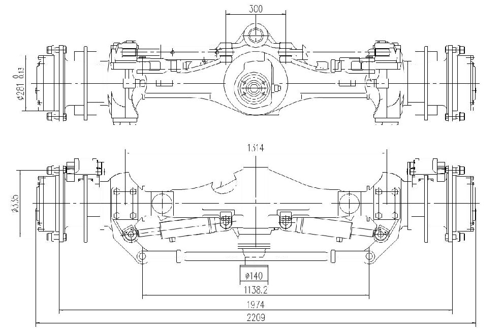 передний мост колесного экскаватора WZL100Q