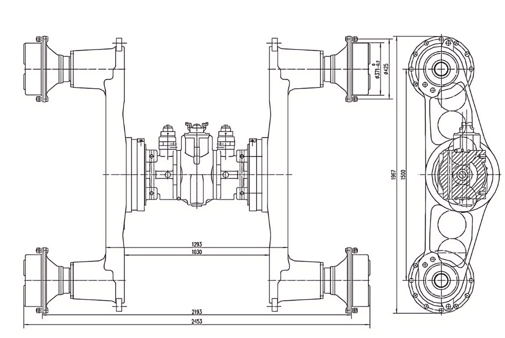 Drive axle bridge for logging   Drive axle bridge for logging