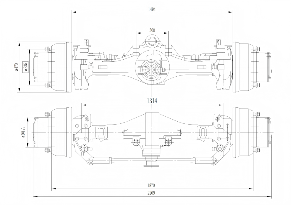 Front Steering Axle of 12 Ton Wheeled Excavator Front Steering Axle of 12 Ton Wheeled Excavator
