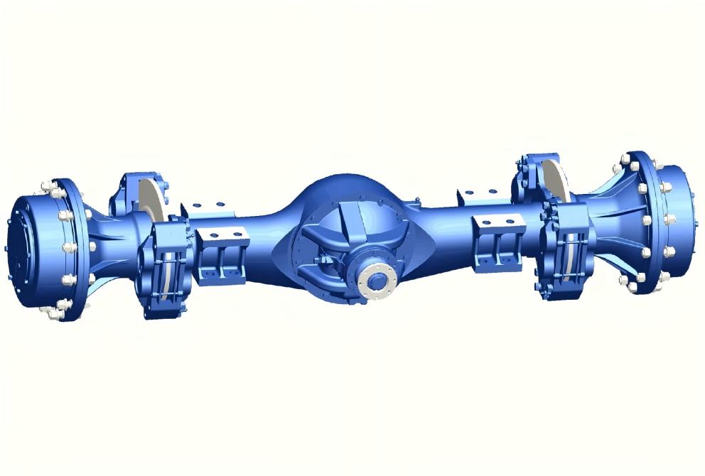 Drive axle bridge of a forklift with wide discs