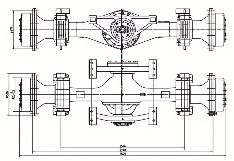 The rotary bridge of the loader The rotary bridge of the loader
