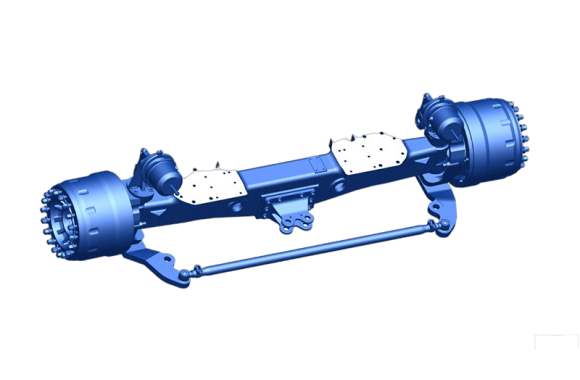 Front steering axle for off-road dump trucks