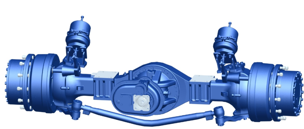 Steering axle of the mixing machine