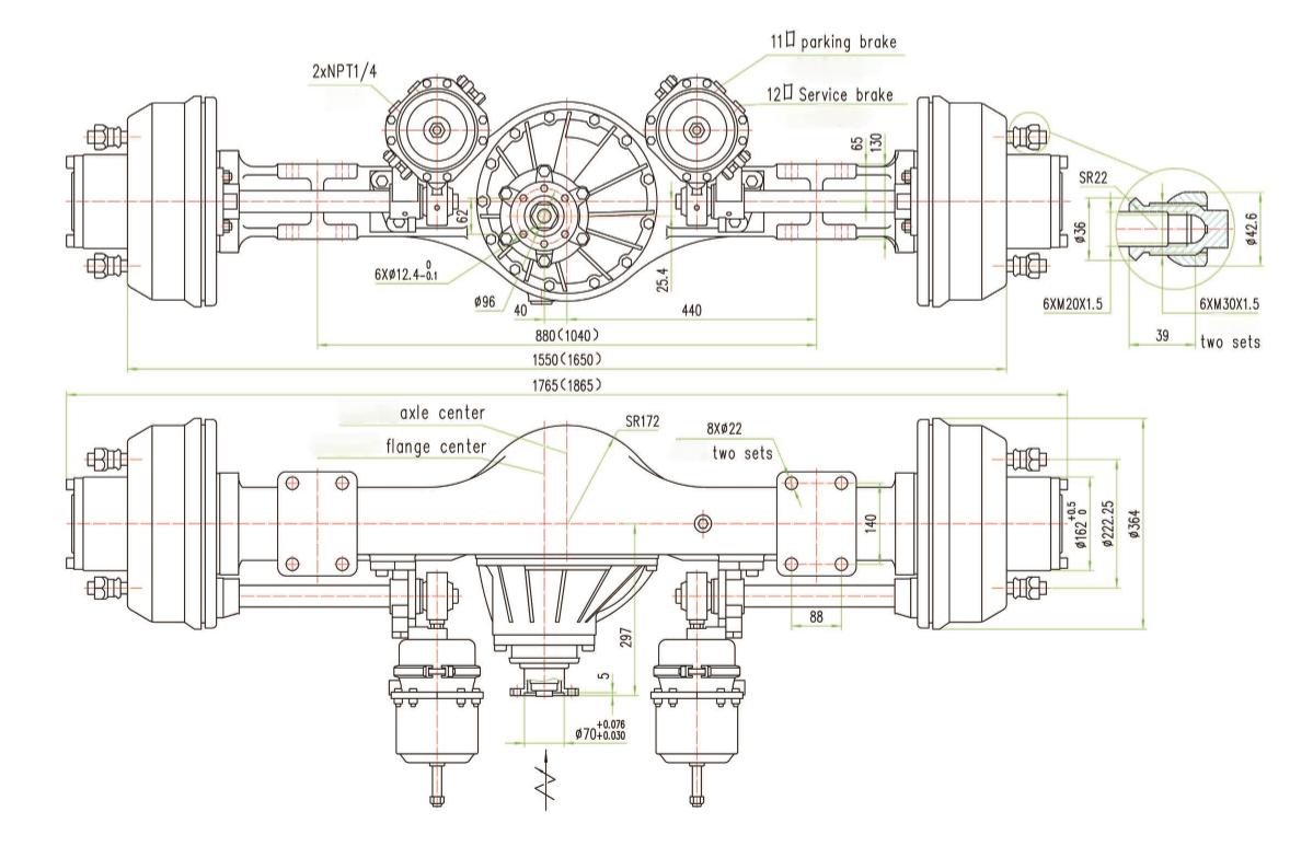 6-7 ton Rear Axle for Wheel Excavator 6-7 ton Rear Axle for Wheel Excavator