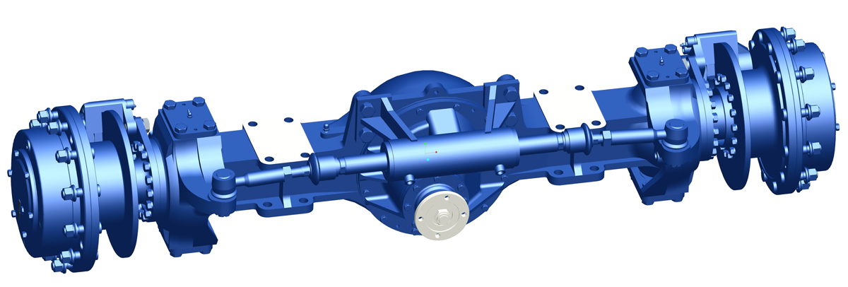 Drive axle for a wheeled excavator weighing 13 tons Drive axle for a wheeled excavator weighing 13 tons