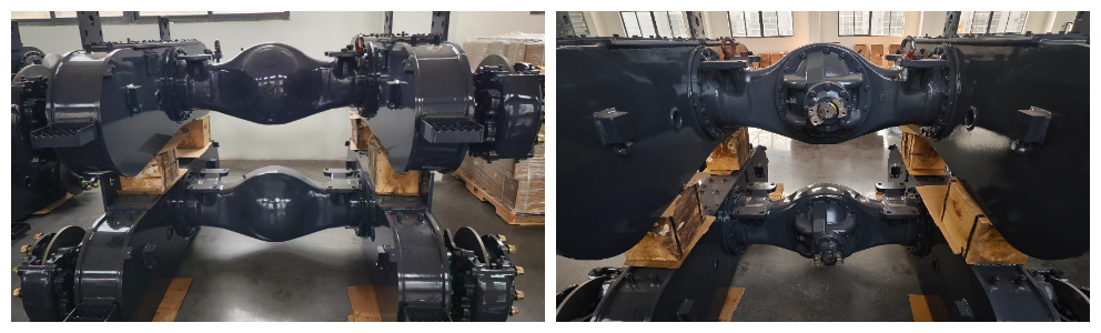 Rear swing axle of a grader