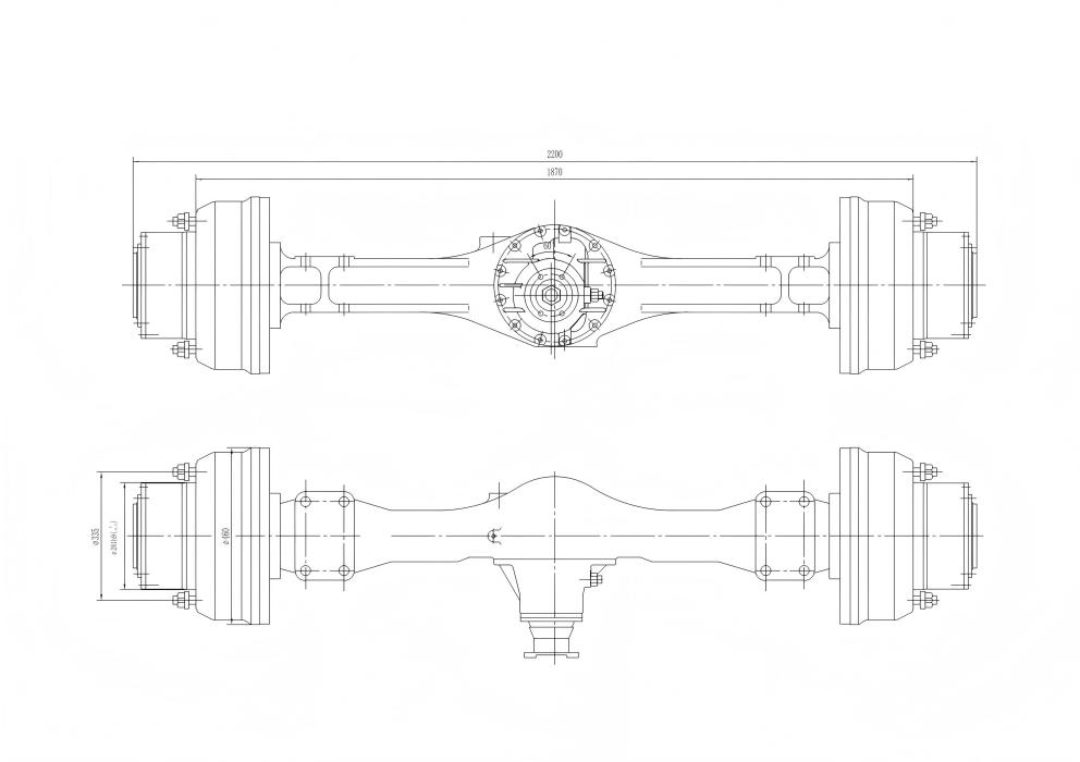 Rear axle of 12 ton wheeled excavator Rear axle of 12 ton wheeled excavator