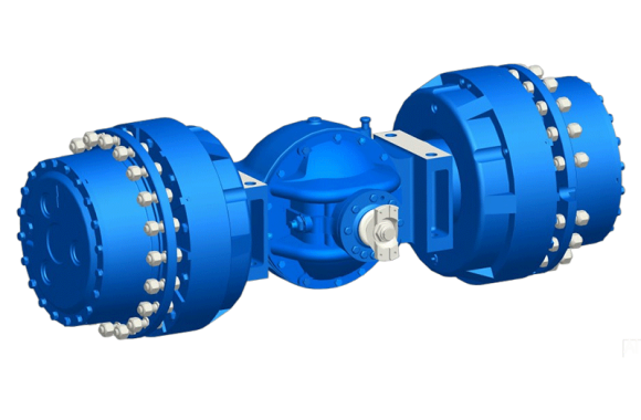 Drive axle of an underground loading and unloading machine 2 m³