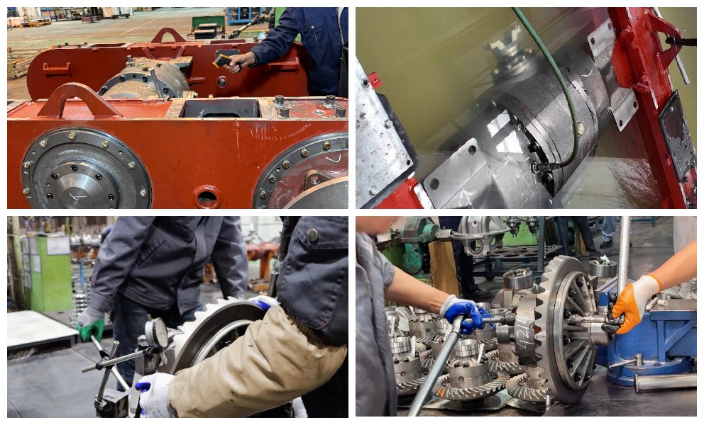 Rear swing axle of a grader